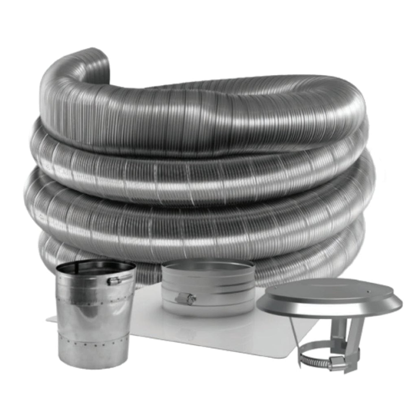 DuraVent DuraFlex Pro 6" x 35' Ovalized Top Plate/Cap Kit