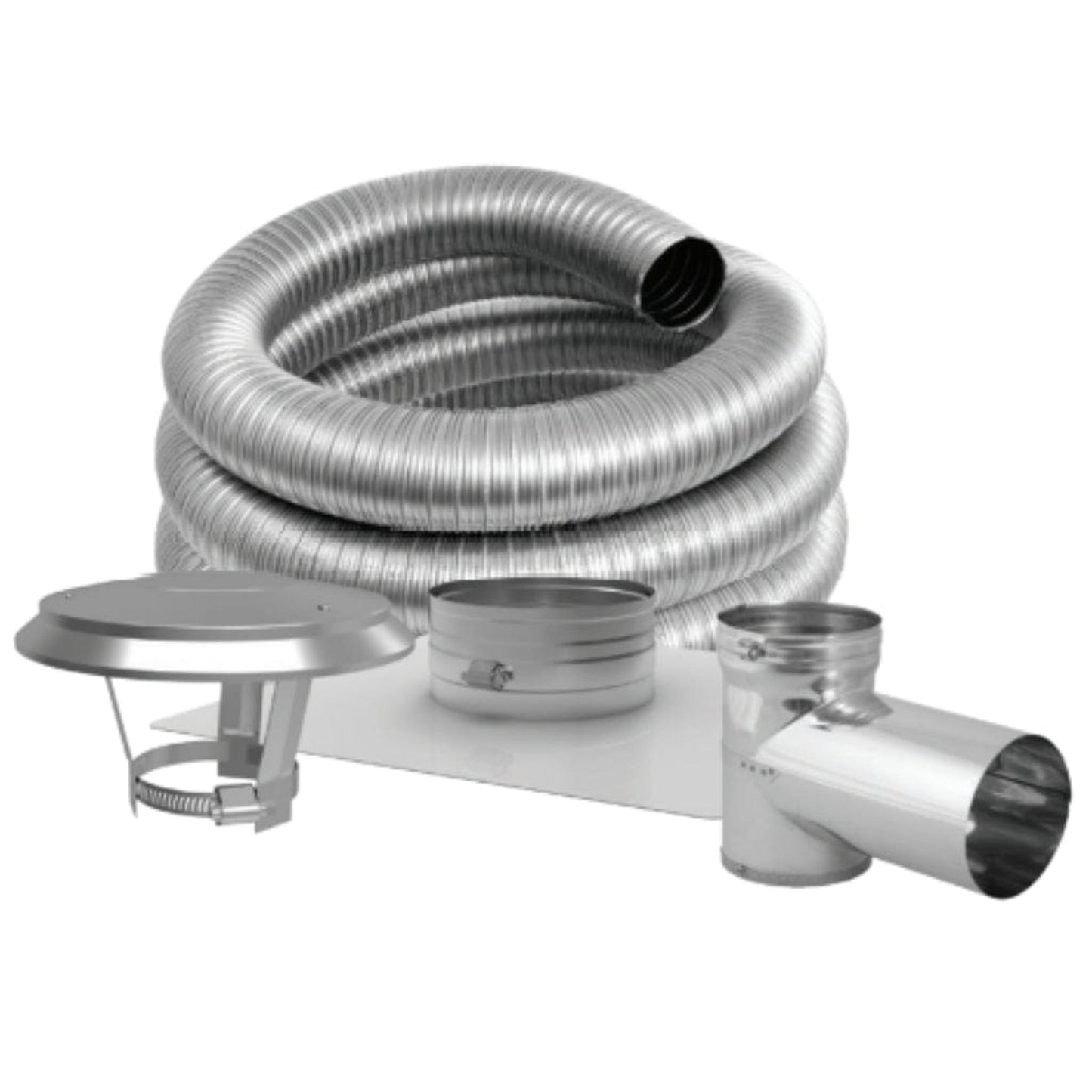 DuraVent DuraFlex SW 4" x 30' Stainless Steel Tee Kit