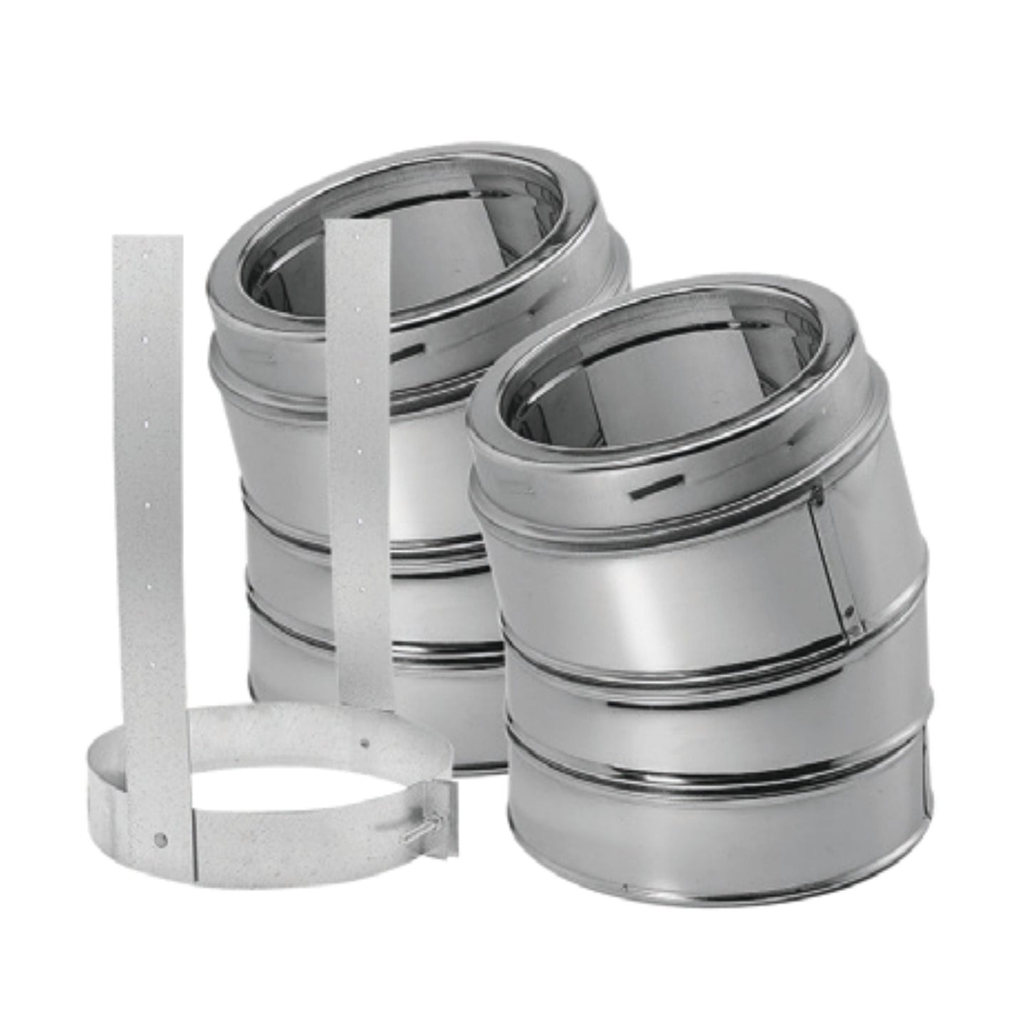 DuraVent DuraTech 7" 15 Degree Stainless Steel Elbow Kit