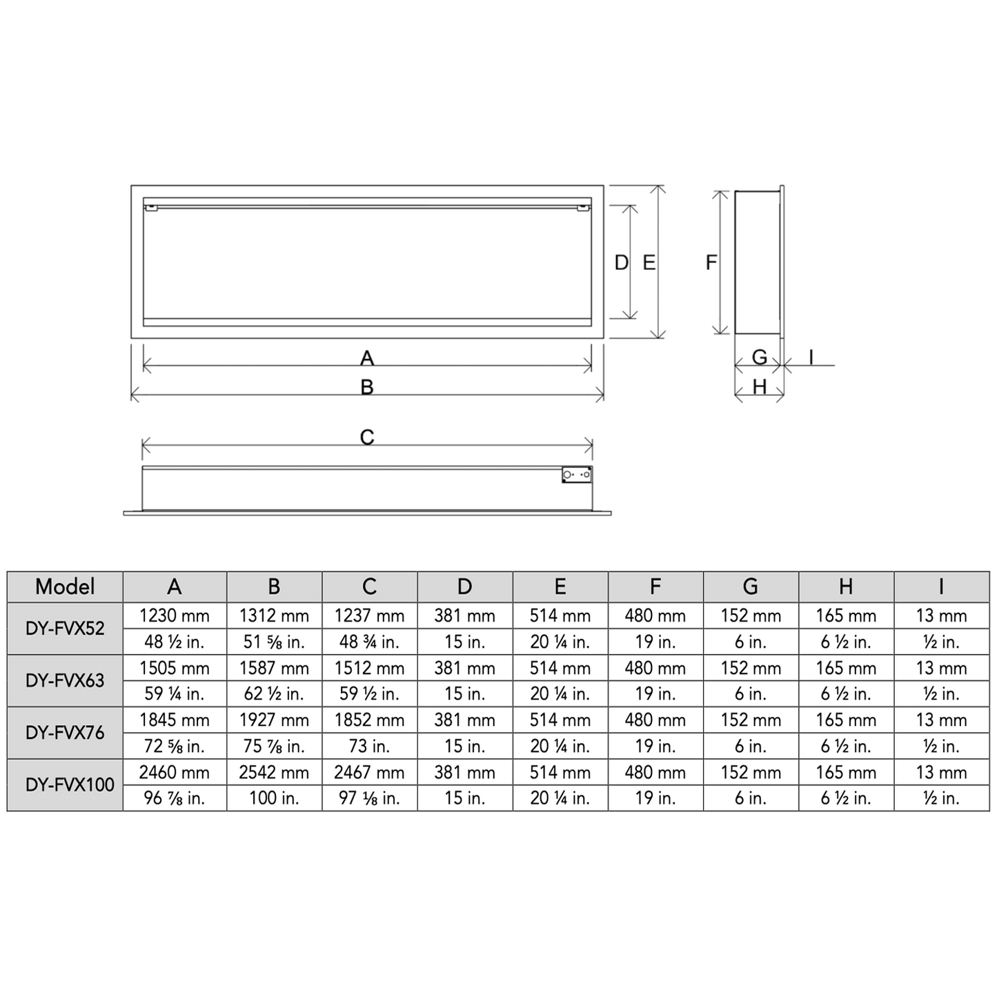 Dynasty Tempo 76" Built-in / Flush-Mount Virtual Electric Fireplace