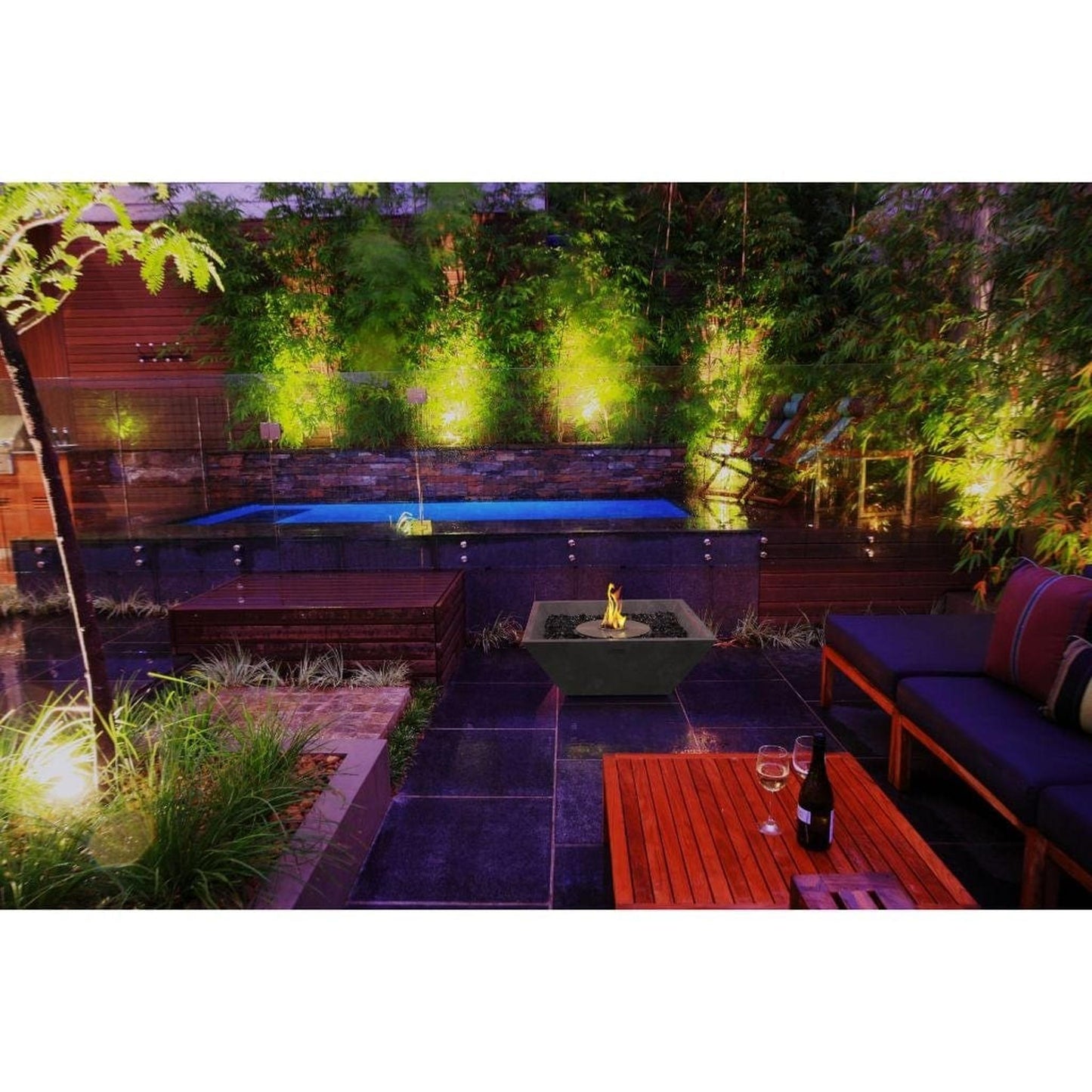 EcoSmart Fire 24" Square Nova 600 Ethanol Fire Pit Bowl by Mad Design Group