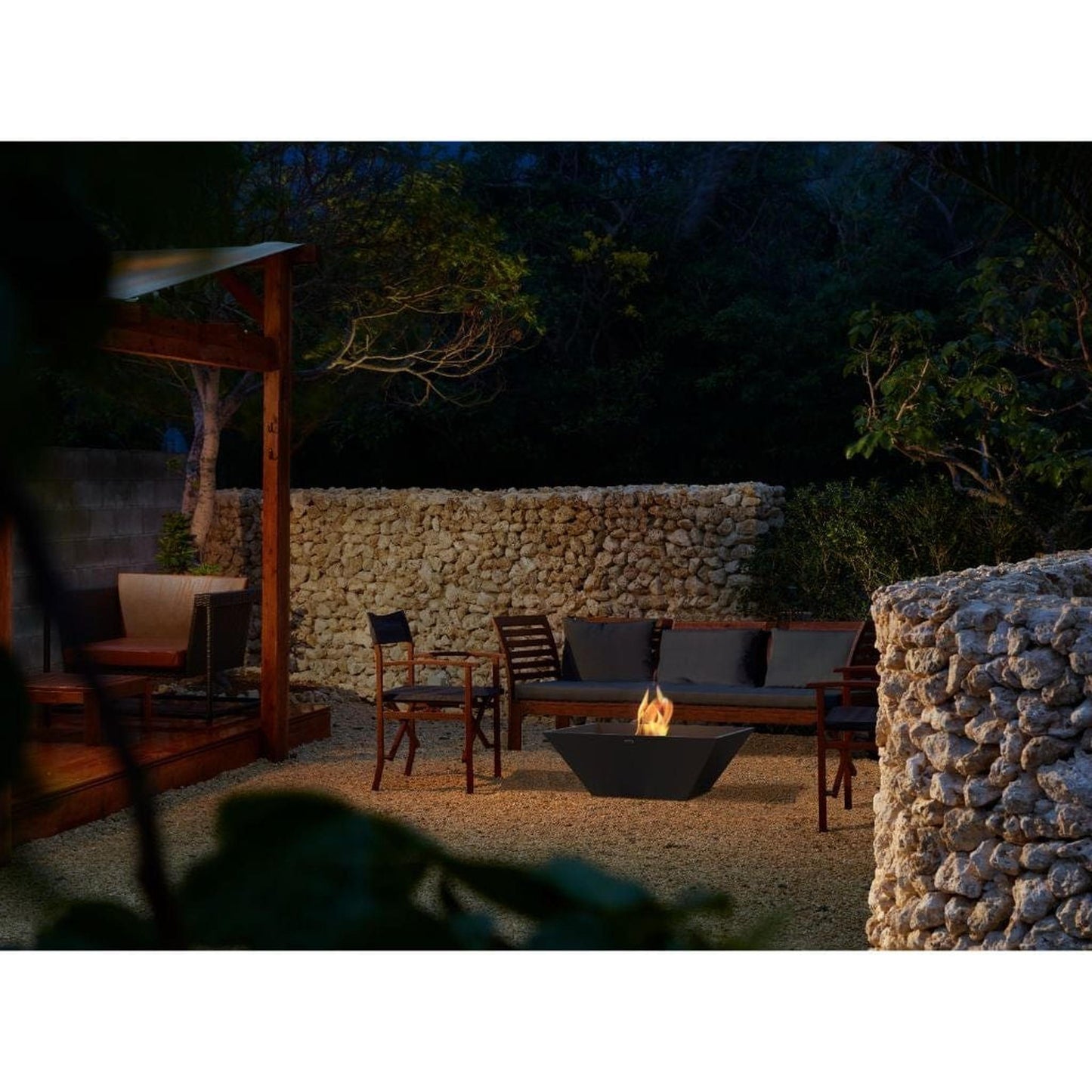 EcoSmart Fire 33" Square Nova 850 Ethanol Fire Pit Bowl by Mad Design Group