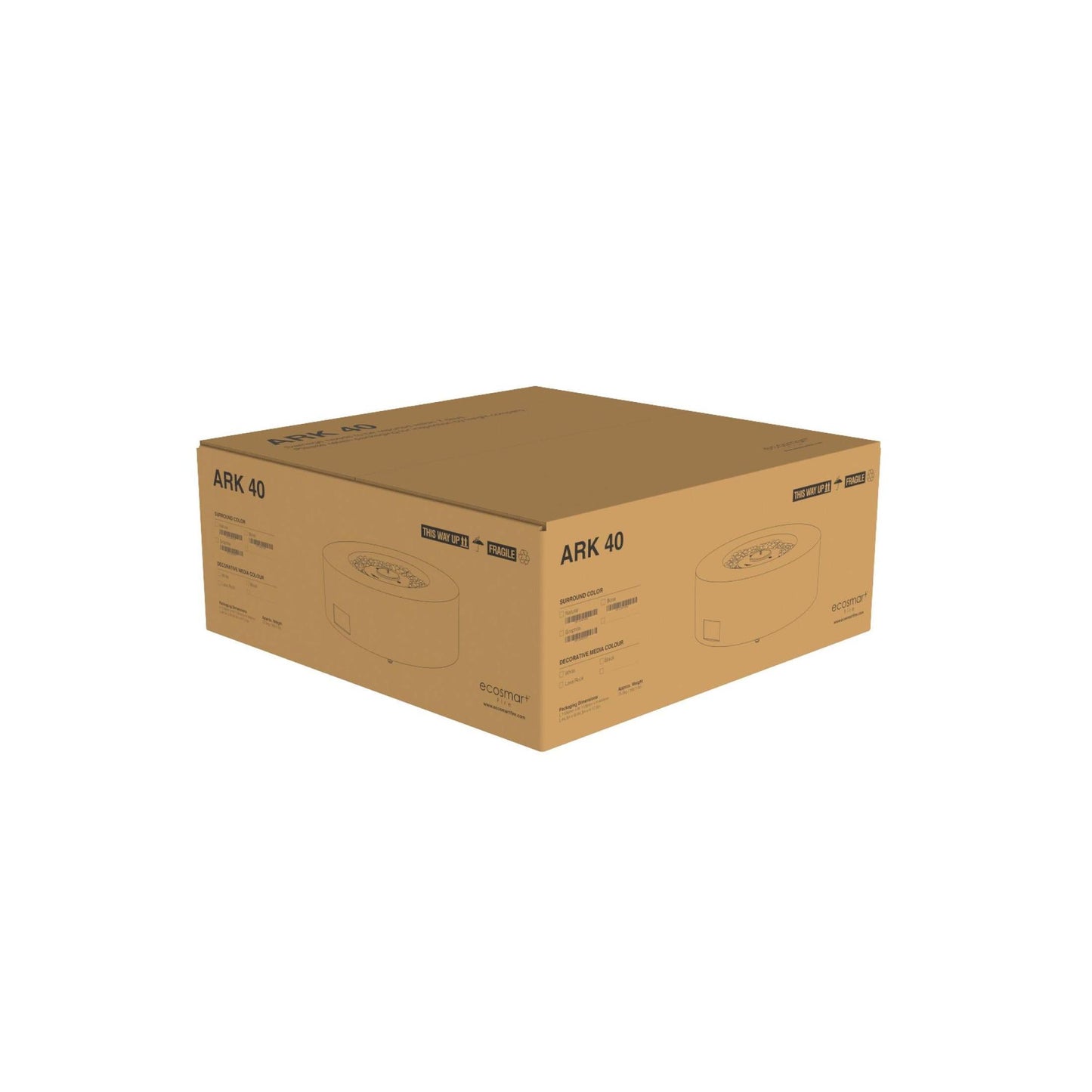 EcoSmart Fire 39" Ark 40 Fire Pit Table with Ethanol Burner by Mad Design Group