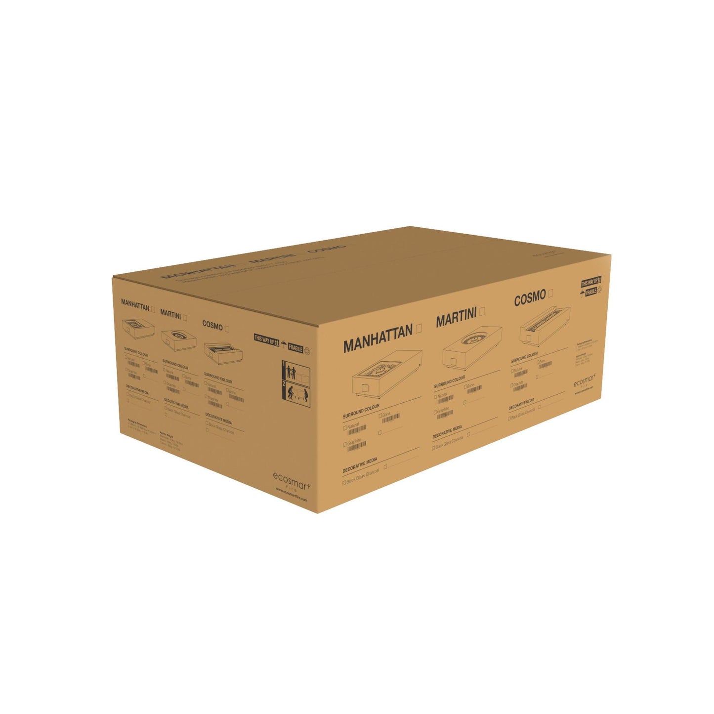 EcoSmart Fire 50" Martini 50 Fire Pit Table with Gas LP/NG Burner by Mad Design Group