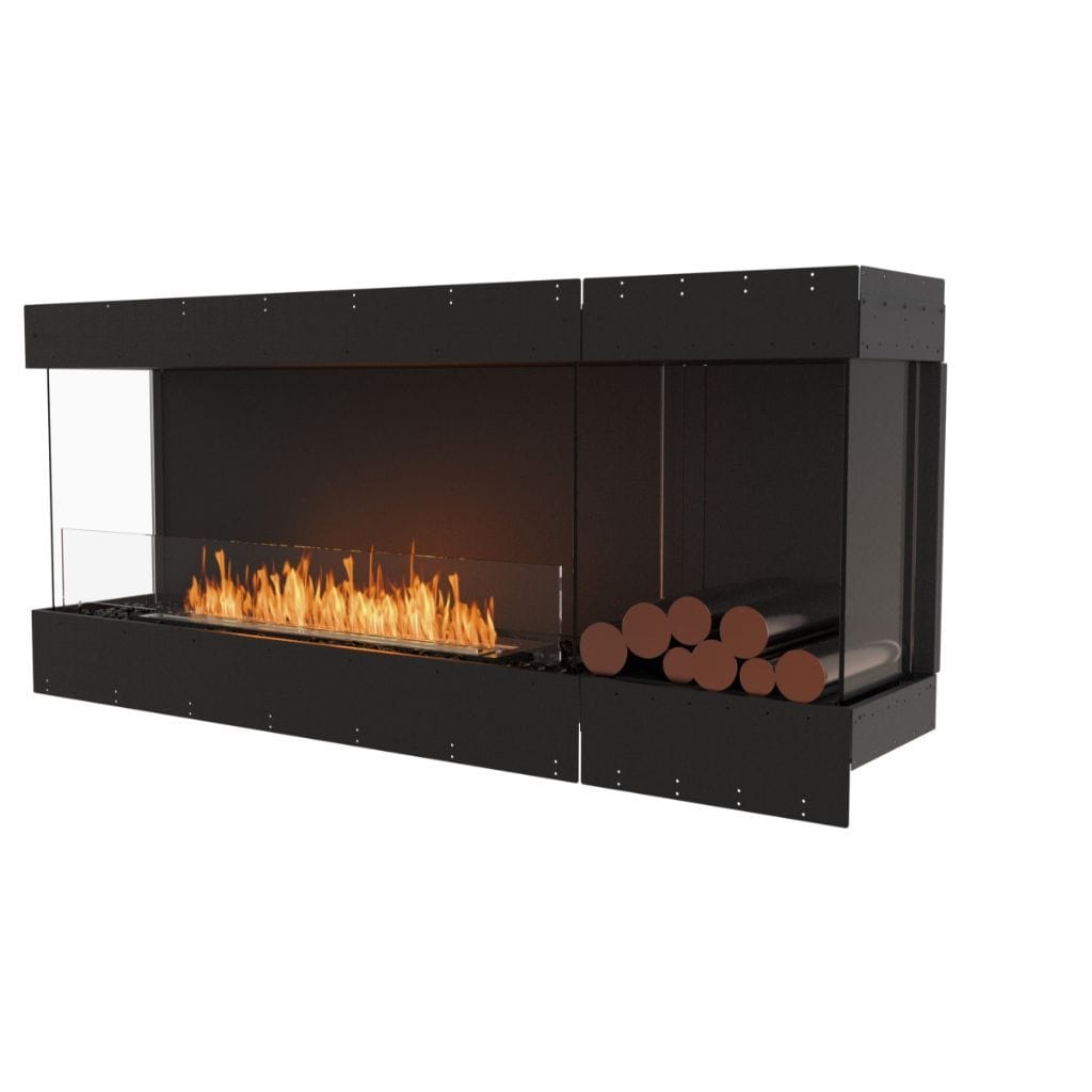 EcoSmart Fire 71" Flex 68BY Bay Ethanol Fireplace Insert with Decorative Box by Mad Design Group