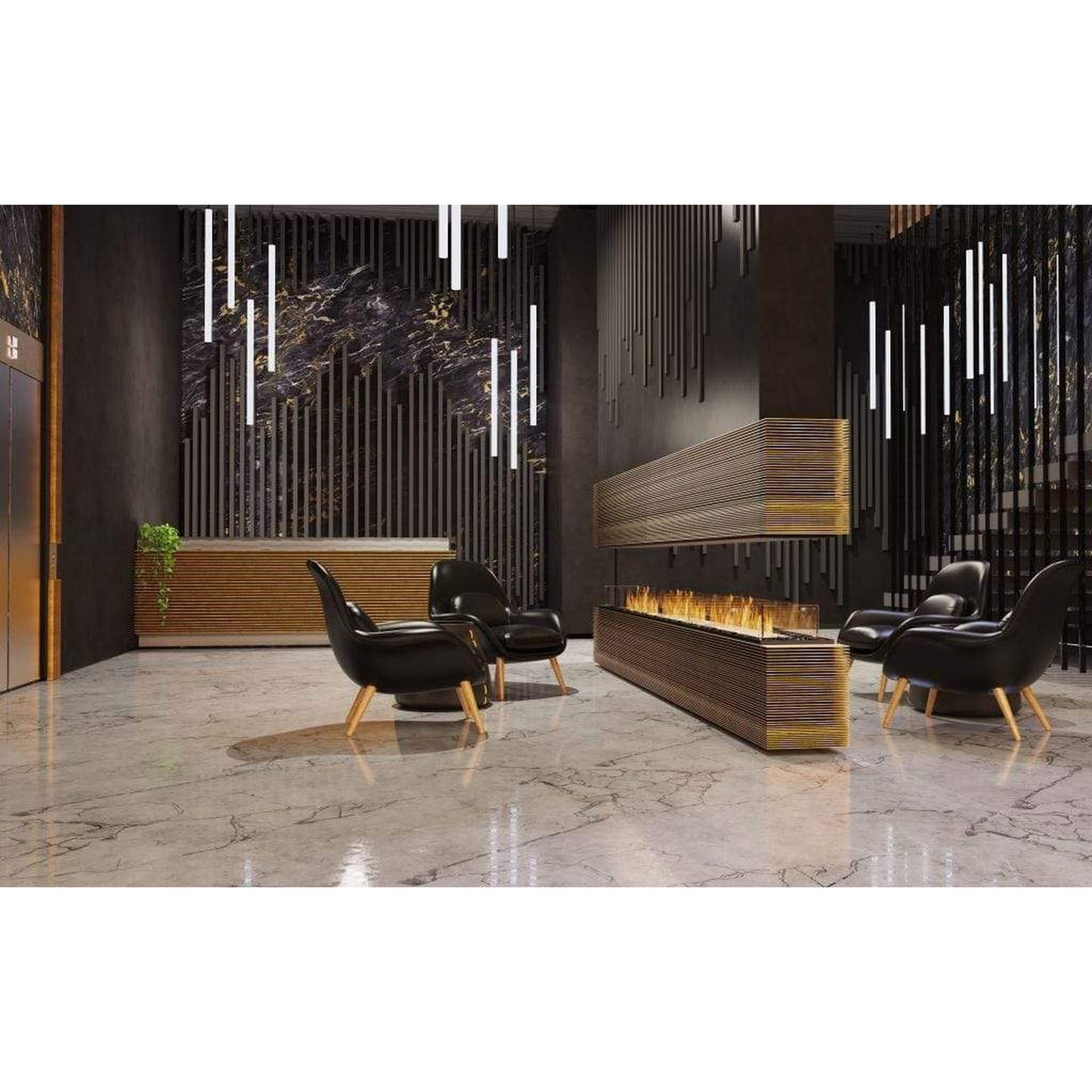 EcoSmart Fire 89" Flex 86IL Island Ethanol Fireplace Insert by Mad Design Group