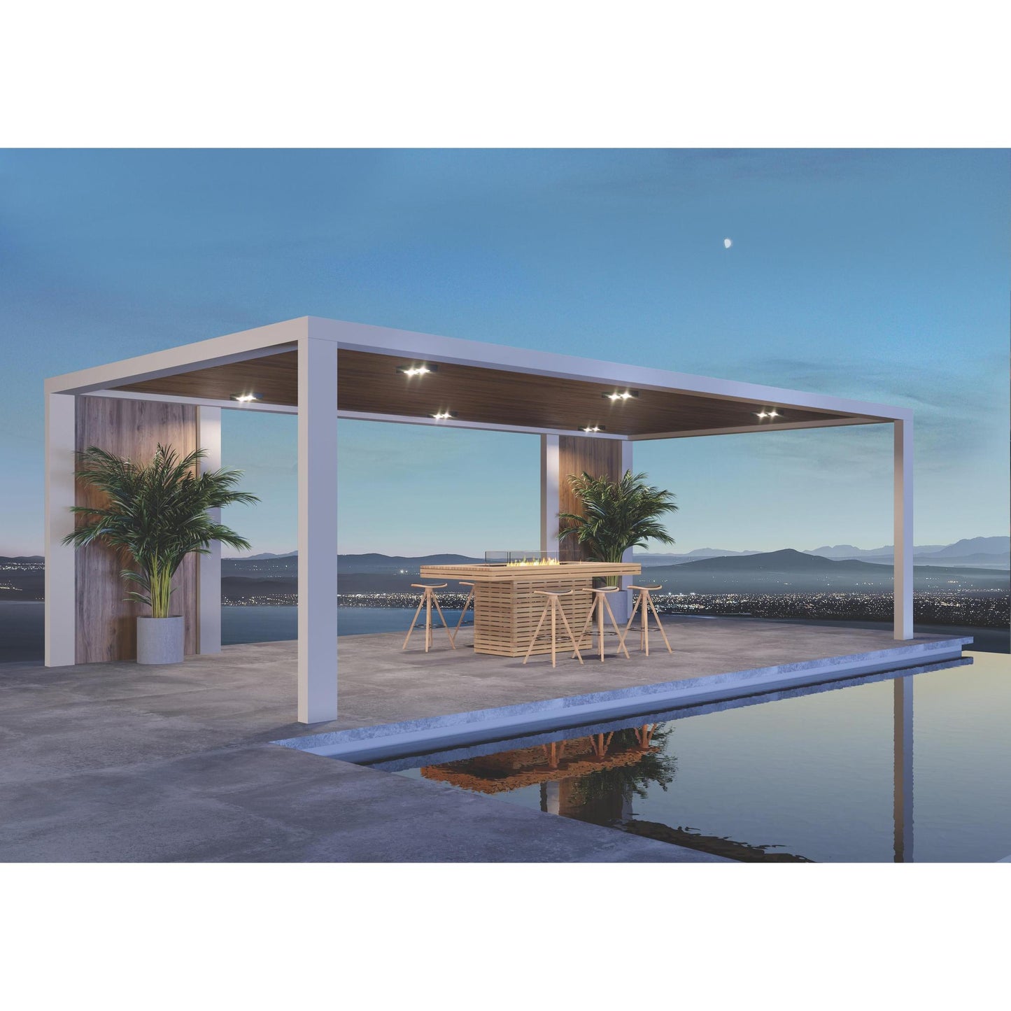 EcoSmart Fire 89" Gin 90 Bar Height Fire Pit Table with Gas LP/NG Burner by Mad Design Group