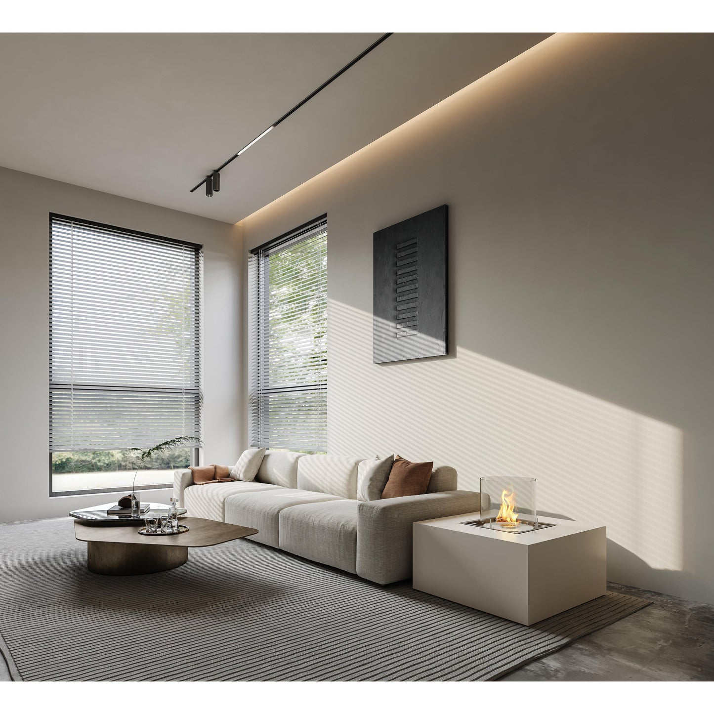 EcoSmart Fire CHASER 38" Bone Outdoor Fire Pit Table with Gas LP/NG Burner by Mad Design Group