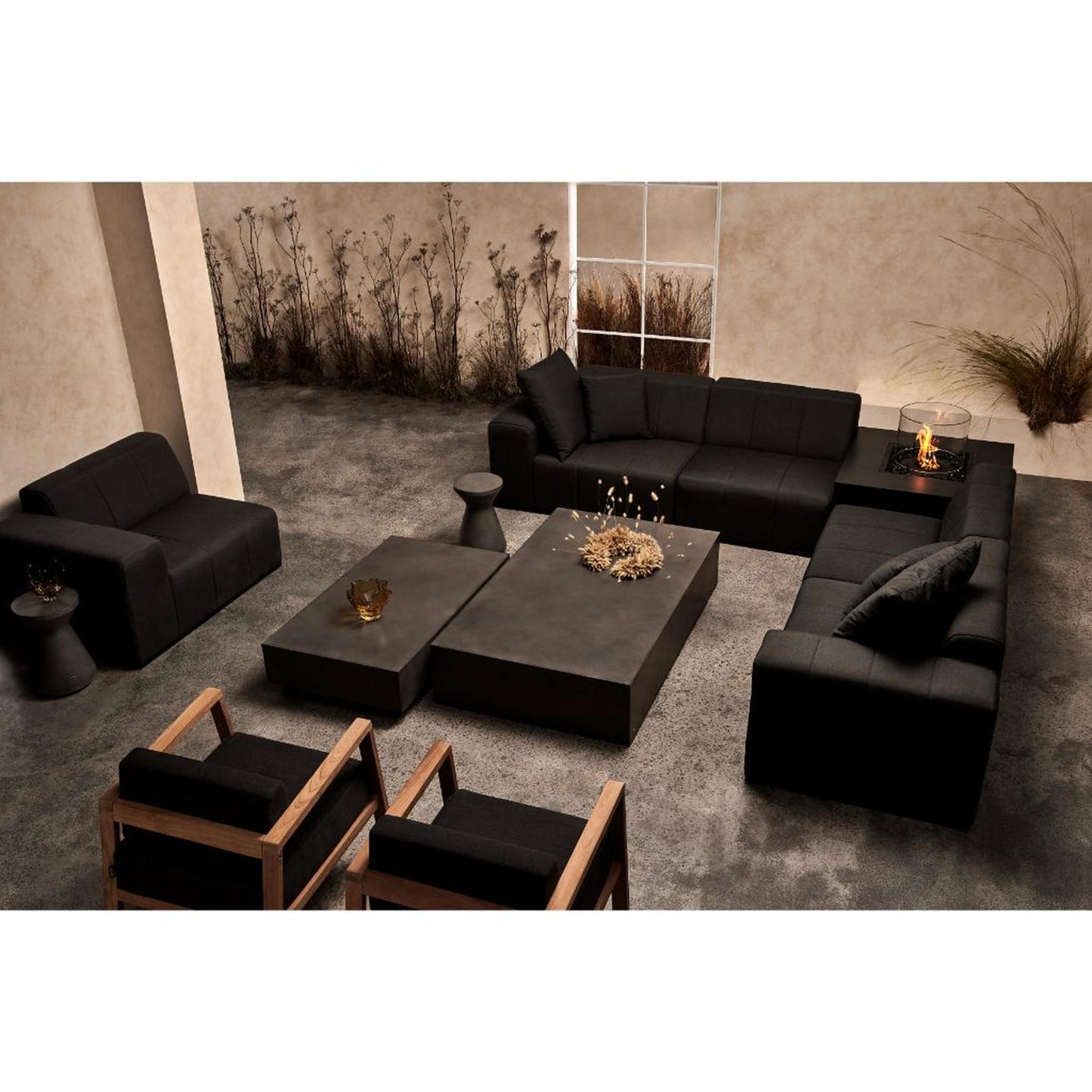 EcoSmart Fire CHASER 38" Graphite Outdoor Fire Pit Table with Black Burner by Mad Design Group
