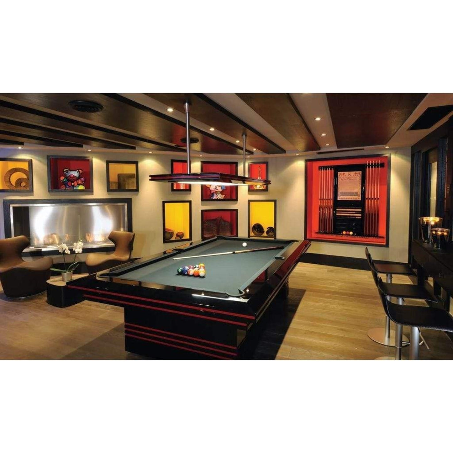 EcoSmart Fire Flex 68SS 76" Black Single Sided Ethanol Fireplace Insert with Black Burner by Mad Design Group