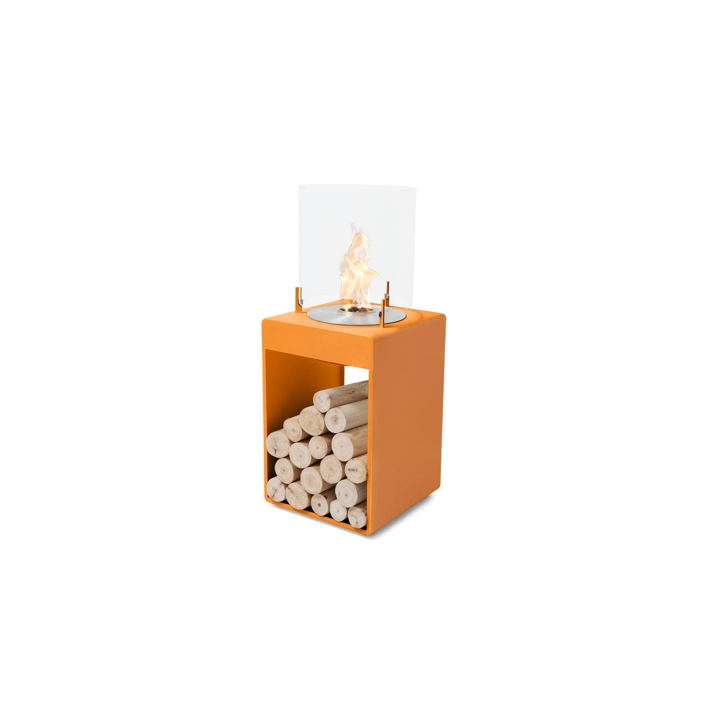 EcoSmart Fire POP 3T 33" Orange Freestanding Designer Fireplace with Stainless Steel Burner by MAD Design Group
