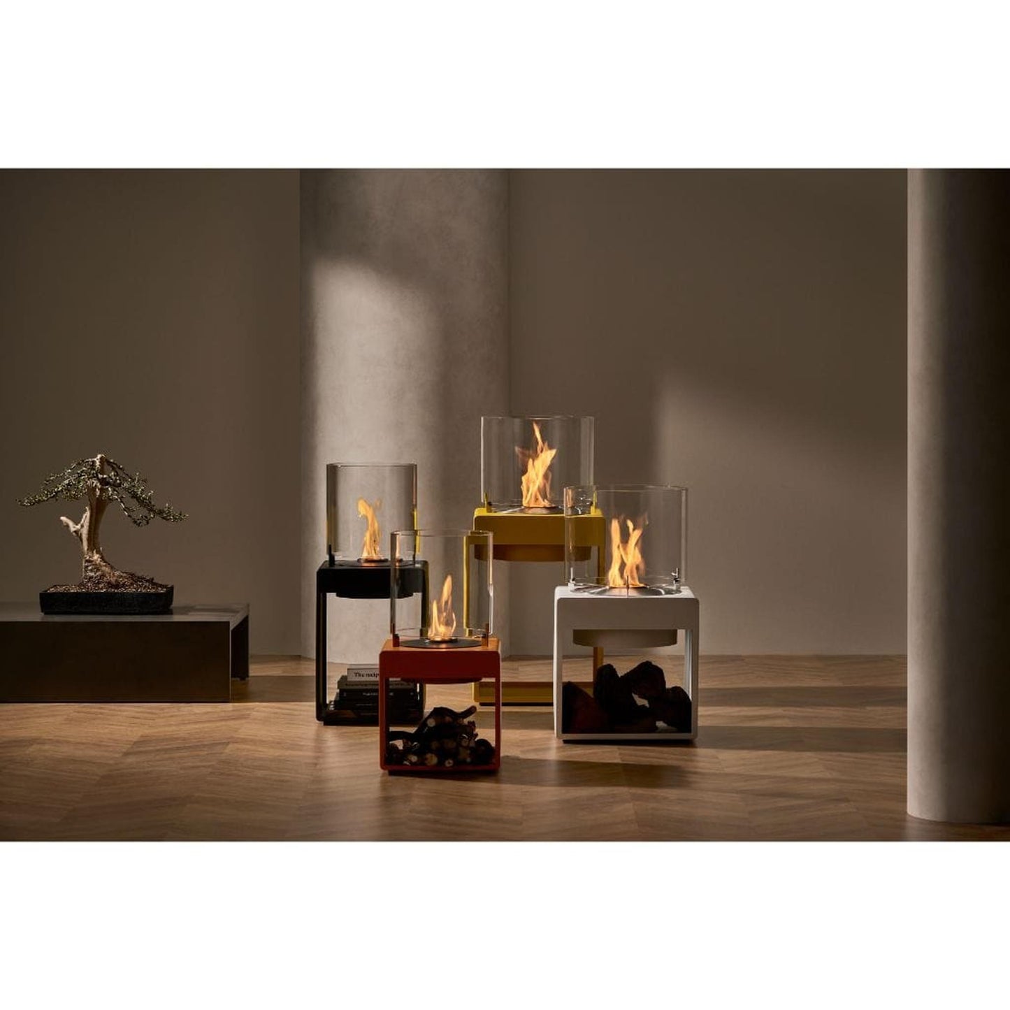 EcoSmart Fire POP 8L 31" Orange Freestanding Designer Fireplace with Stainless Steel Burner by MAD Design Group