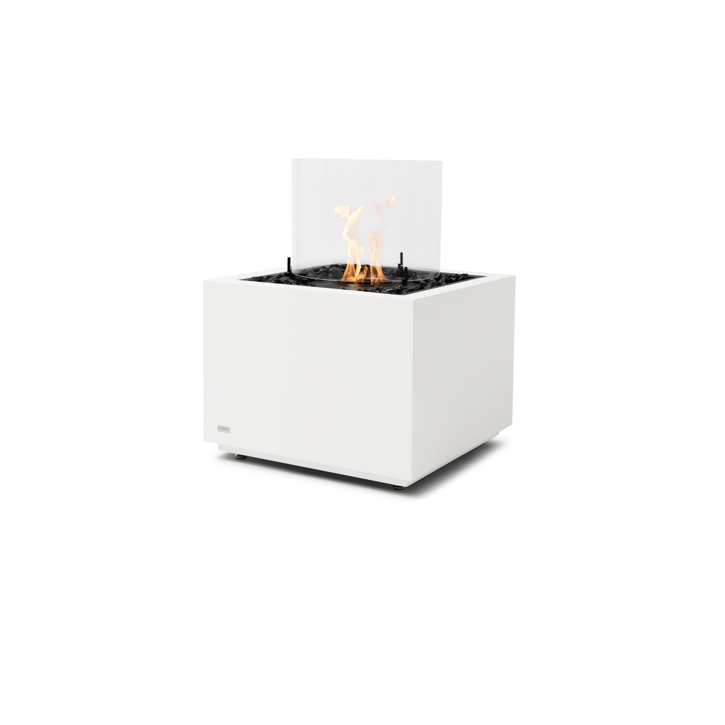 EcoSmart Fire Sidecar 24" Bone Freestanding Indoor Fire Table with Black Burner by MAD Design Group