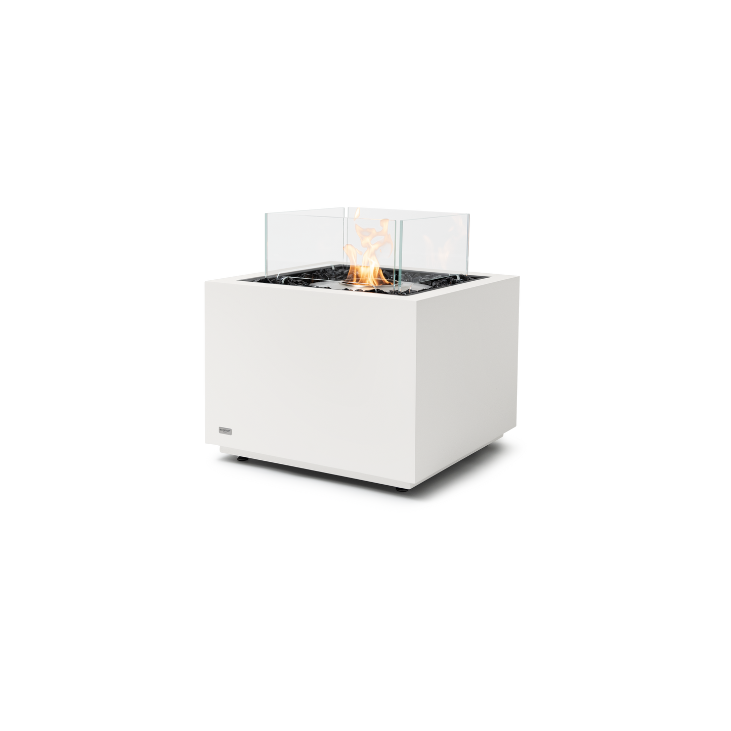 EcoSmart Fire Sidecar 24" Bone Freestanding Outdoor Fire Table with Stainless Steel Burner by MAD Design Group