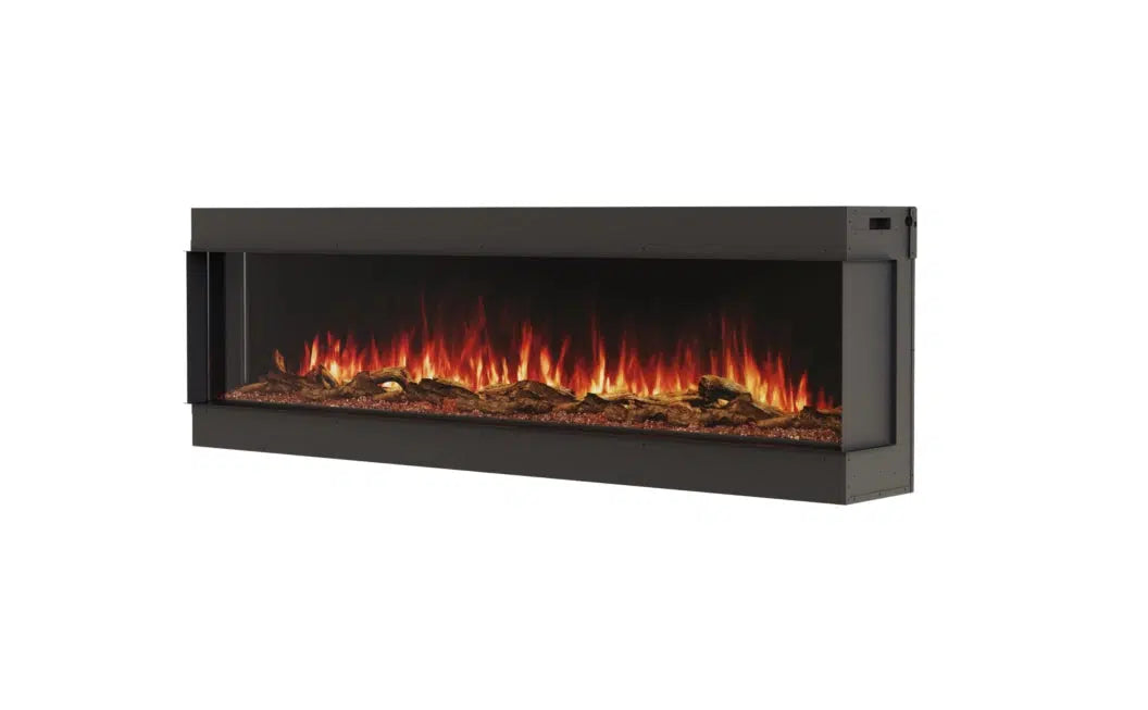 EcoSmart Fire Switch 80" Black Single Sided Electric Fireplace by MAD Design Group