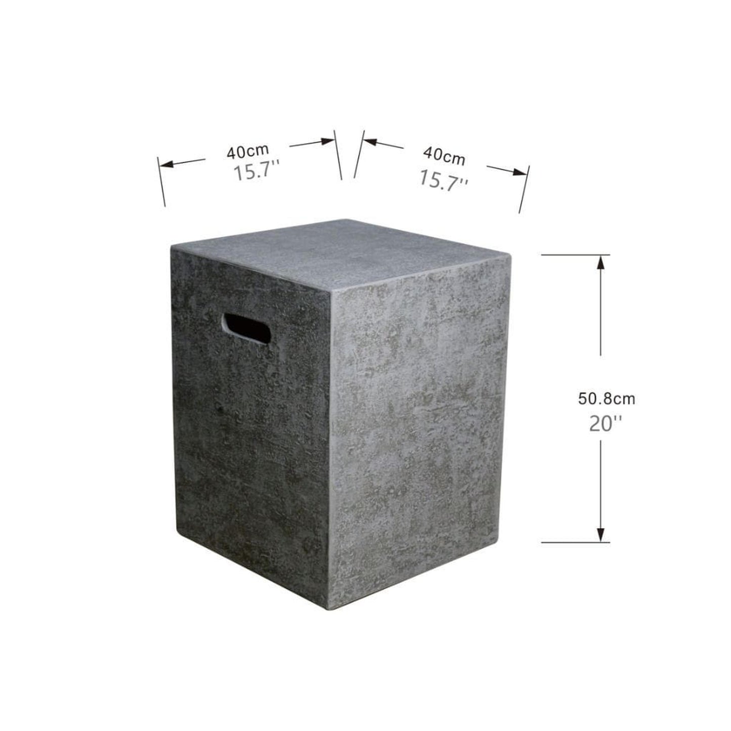 Elementi 16" Square Light Gray Propane Concrete Tank Cover ONB016