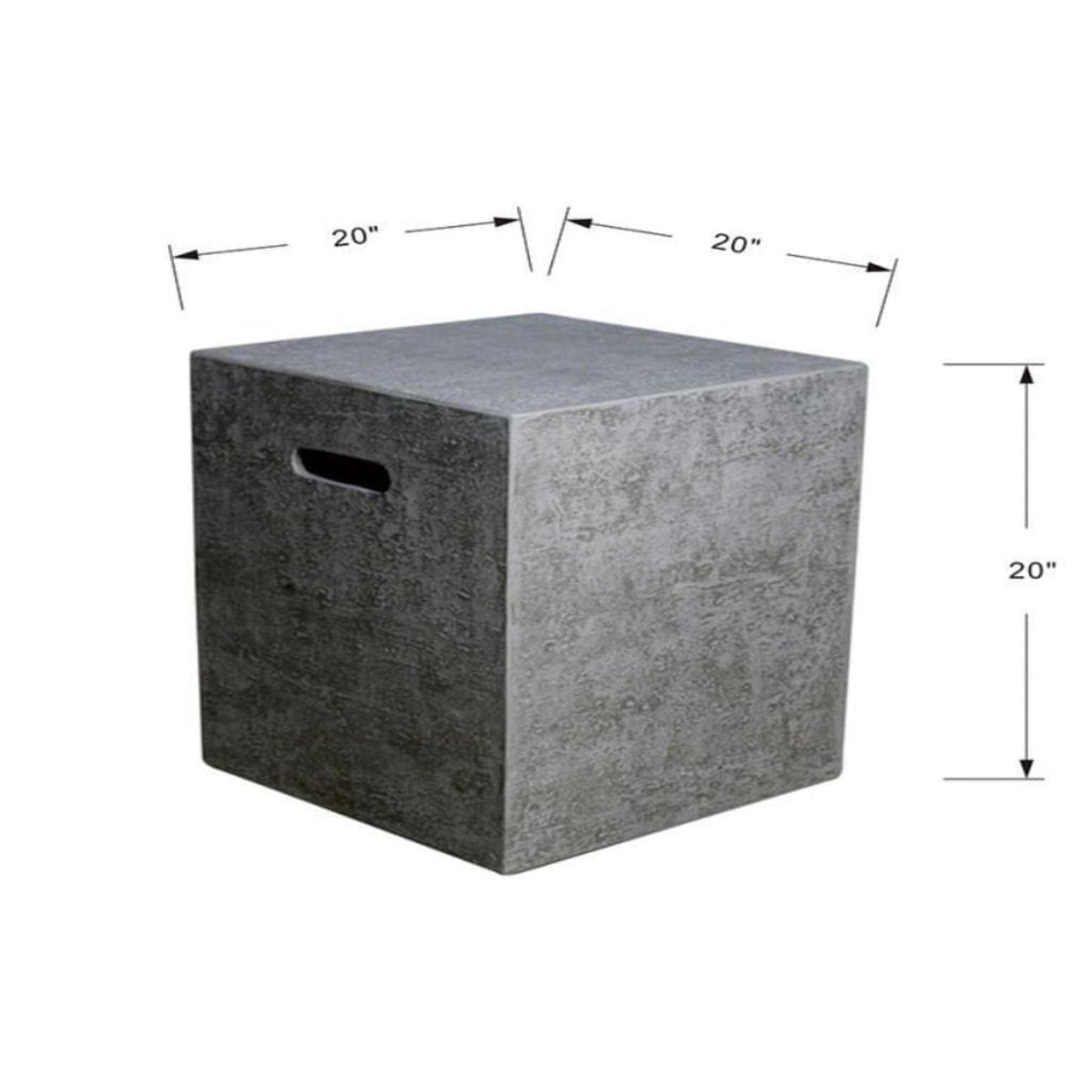Elementi 20" Square Light Gray Concrete Propane Tank Cover ONB01-104