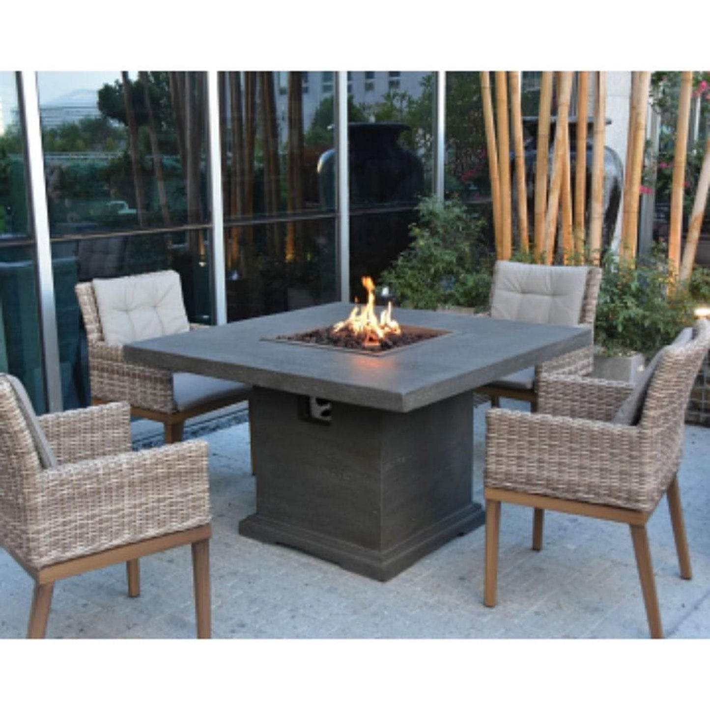Elementi Birmingham 48" Square Dark Gray Concrete Dining Propane Fire Table