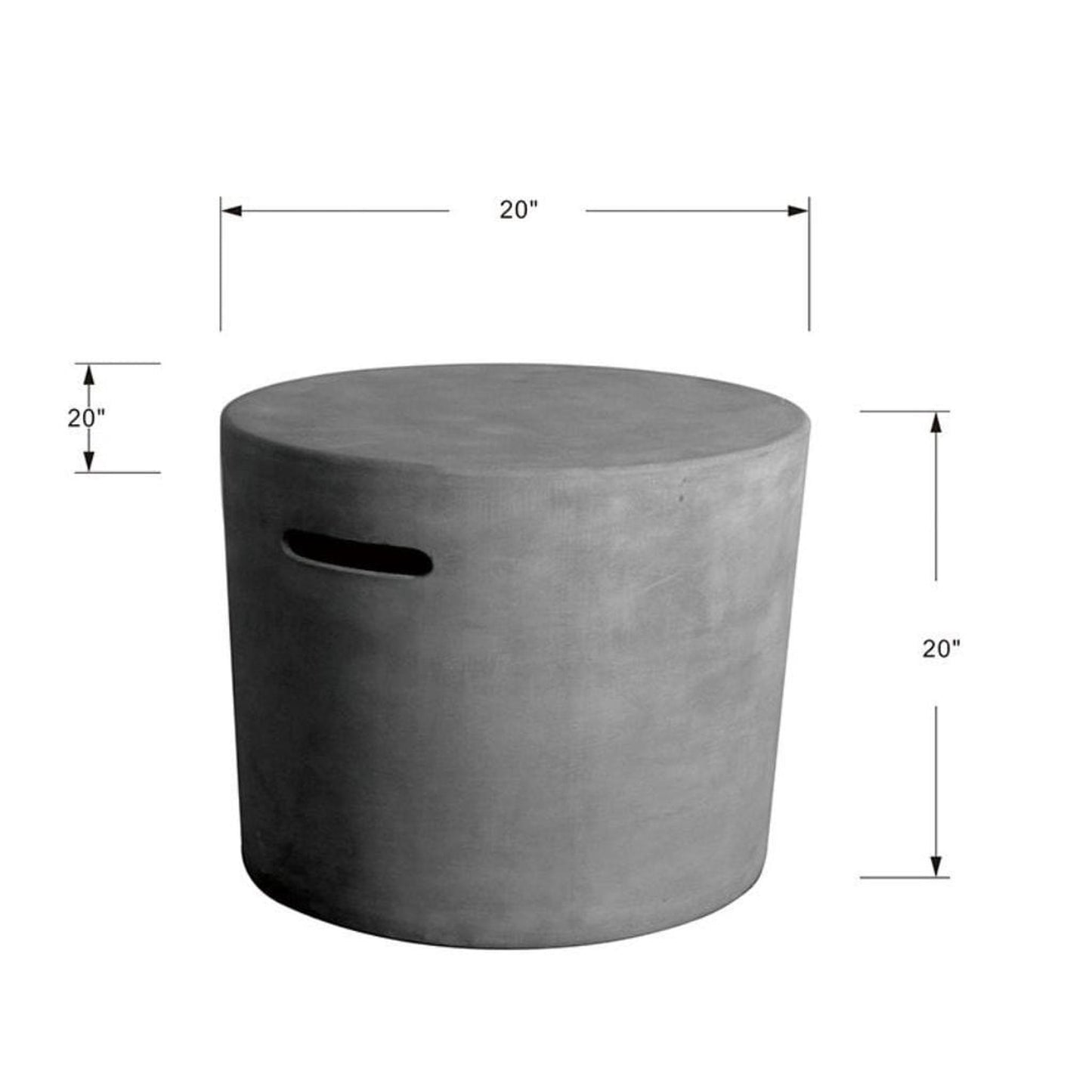 Elementi Boulder 20" Round Light Gray Concrete Tank Cover ONB01-107