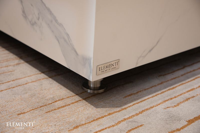 Elementi Home Bianco 62" Rectangle Bianco White Marble Porcelain Coffee Table