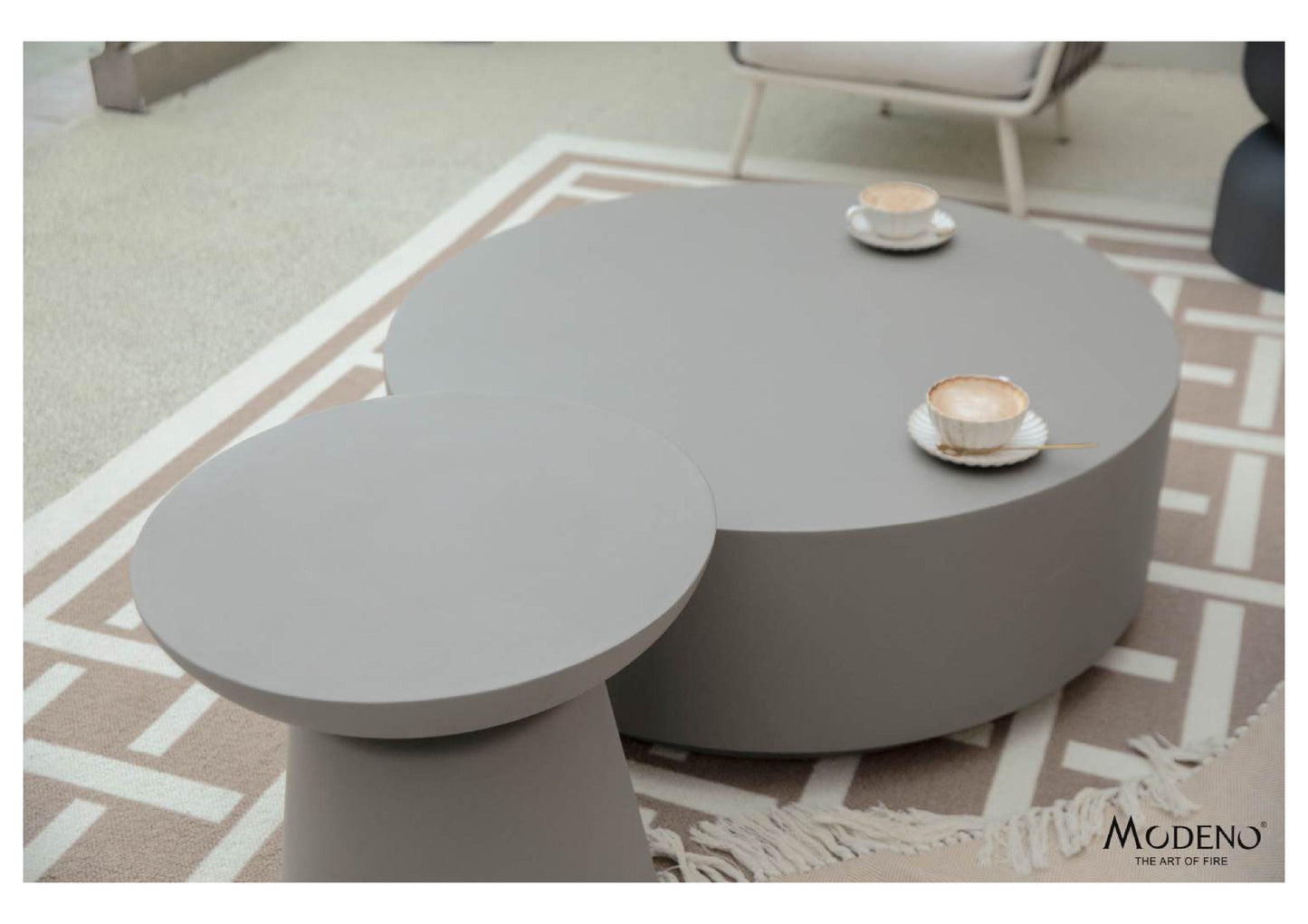 Elementi Home Chronos 18" Large Space Grey Concrete Side Table