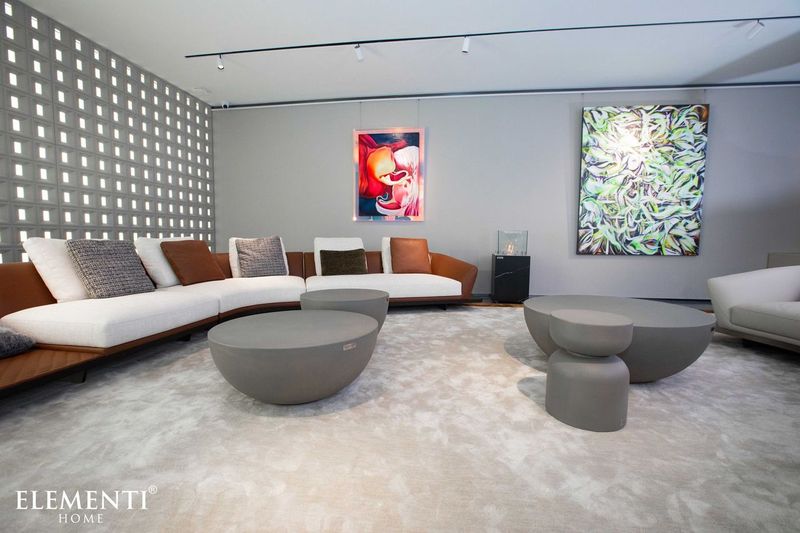 Elementi Home Chronos 26" Small Space Grey Concrete Coffee Table