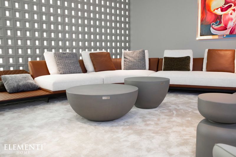 Elementi Home Chronos 34" Medium Space Grey Concrete Coffee Table