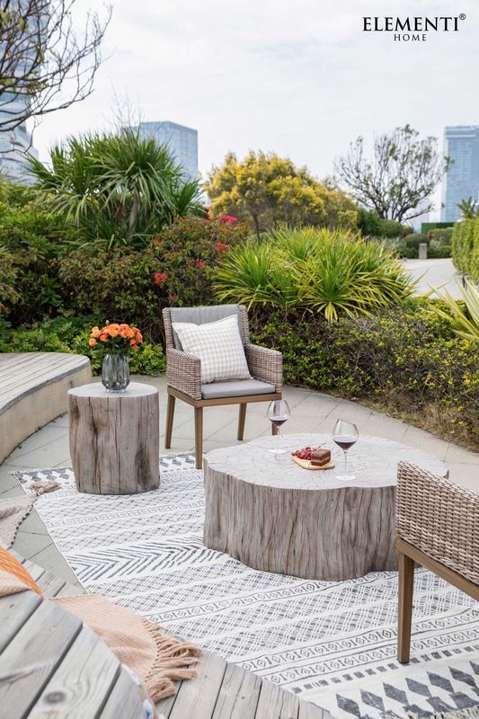 Elementi Home Daintree 19" Drift Wood Concrete Side Table