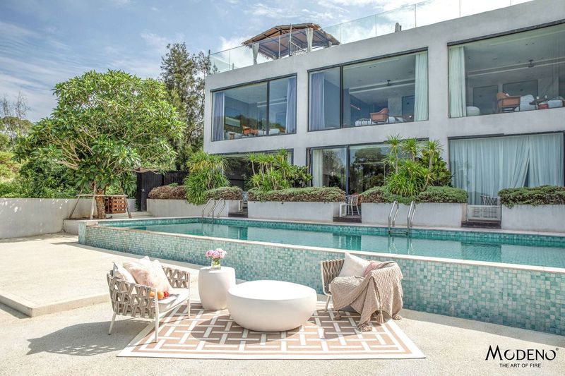 Elementi Home Ikaria 42" Cream White Cobble Concrete Coffee Table