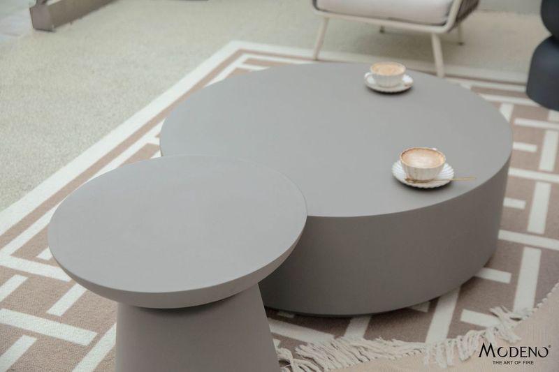 Elementi Home Kylix 20" Large Space Grey Concrete Side Table