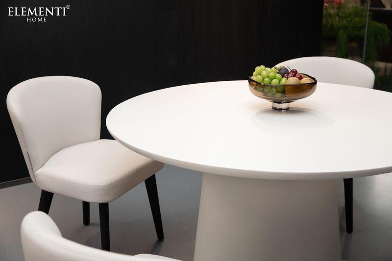 Elementi Home Rio 48" Medium Round Cream White Concrete Dining Table