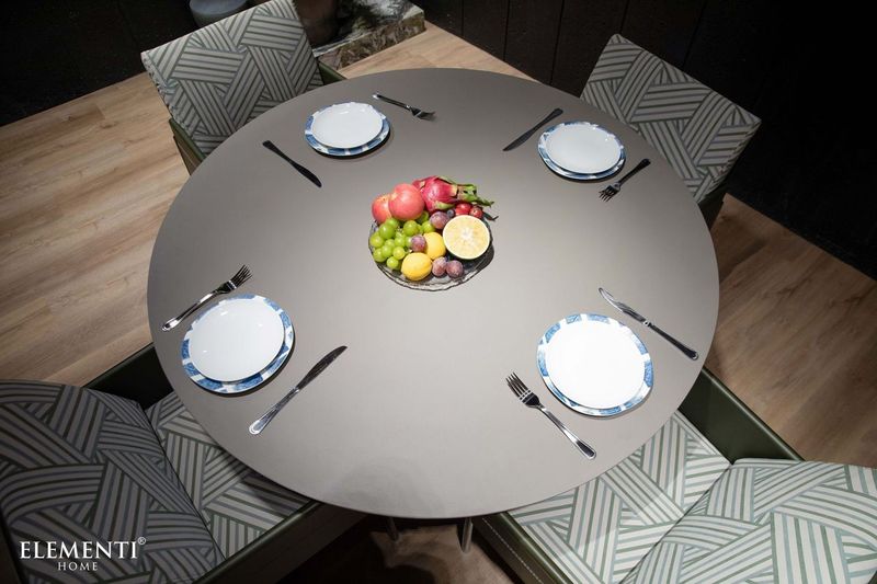 Elementi Home Rio 48" Medium Round Space Grey Concrete Dining Table