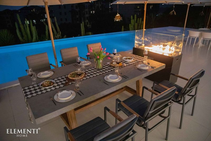 Elementi Home Seine 95" Rectangle Space Grey Concrete Dining Table