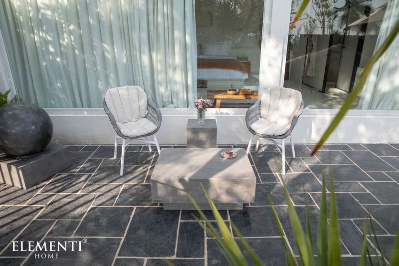 Elementi Home Tevere 14" Small Space Grey Concrete Side Table