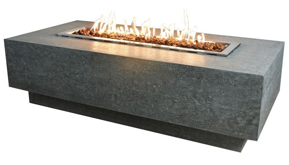 Elementi Kingsale 28" Rectangle Dark Gray Concrete Liquid Propane Fire Table