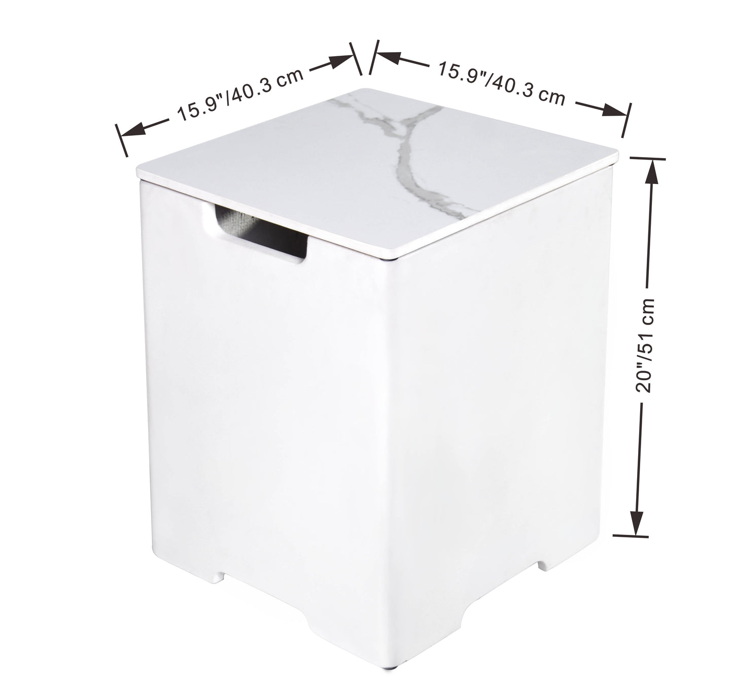 Elementi Plus 16" x 21" Square Bianco White Concrete Tank Cover (ONB02-101BW)