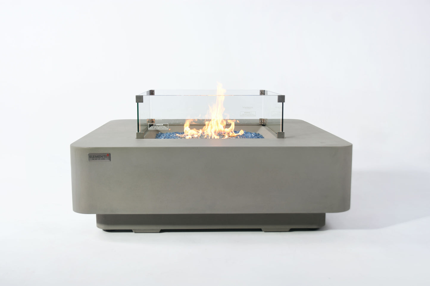 Elementi Plus Lucerne 42" Square Light Grey Concrete Liquid Propane Fire Table