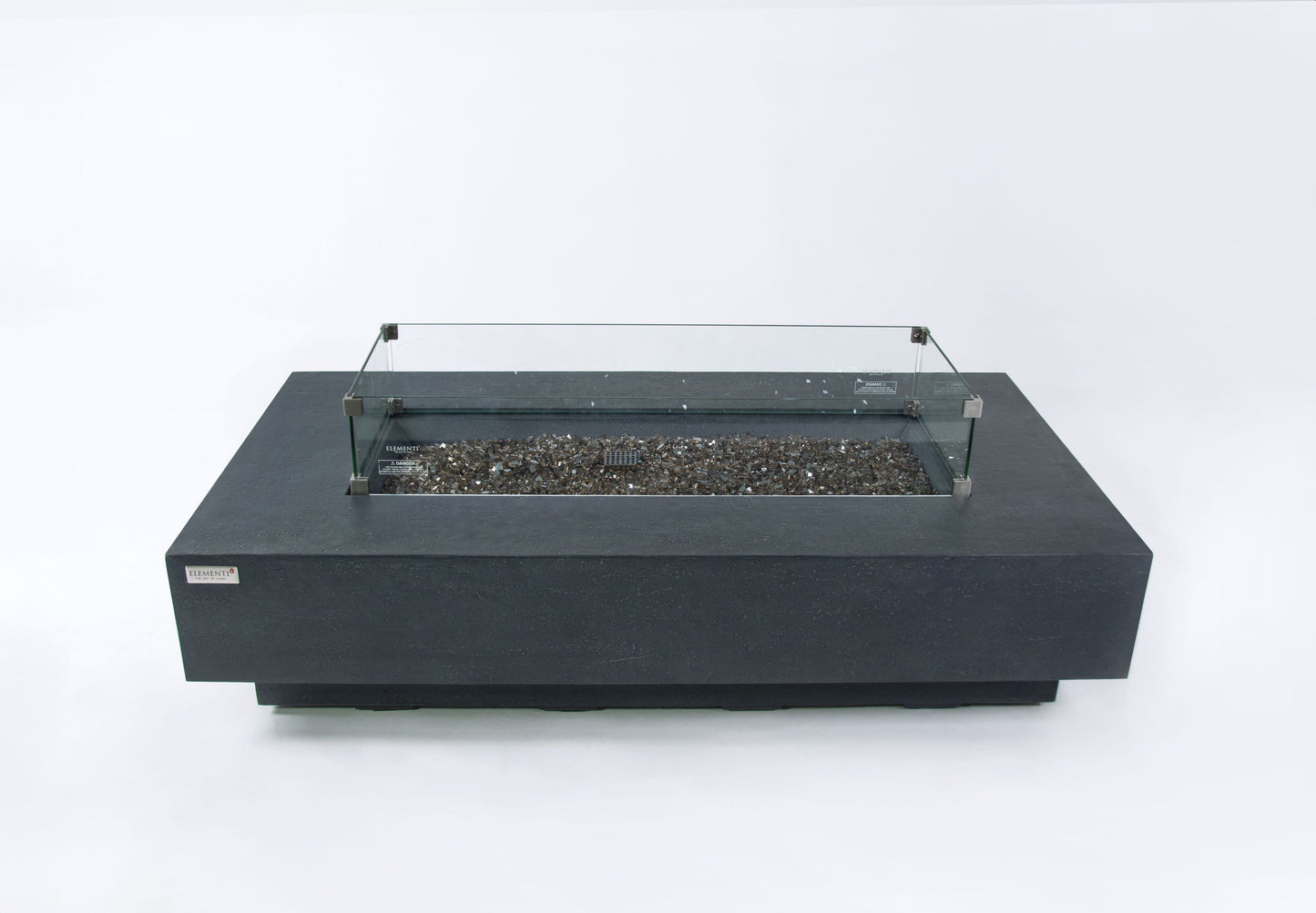 Elementi Plus Positano 32" Rectangle Dark Grey Concrete Liquid Propane Fire Table