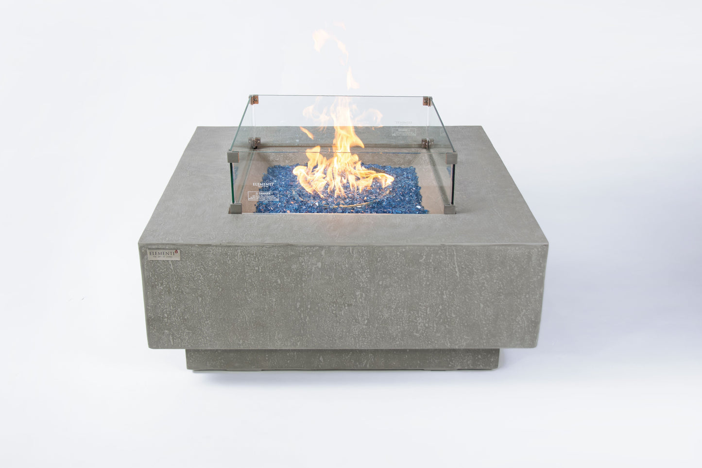 Elementi Plus Victoria 40" Square Light Grey Concrete Liquid Propane Fire Table