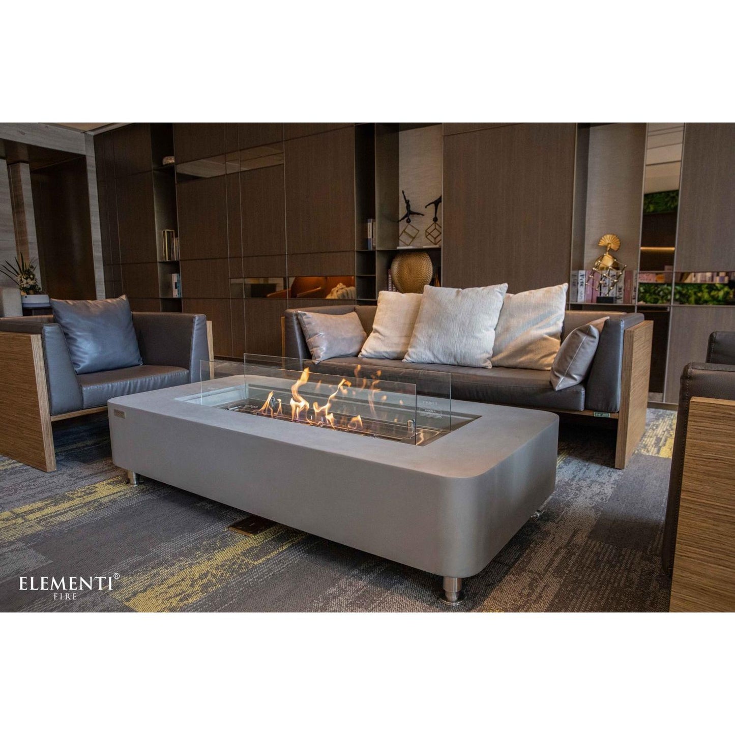 Elementi Sydney 30" Rectangle Slate Black Concrete Ethanol Fire Table