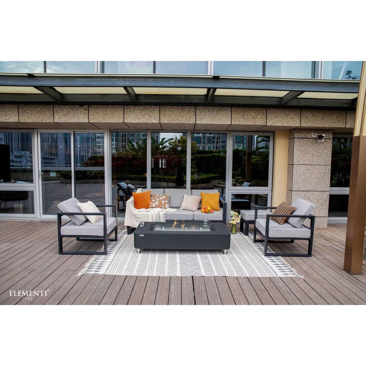 Elementi Sydney 30" Rectangle Space Gray Concrete Ethanol Fire Table