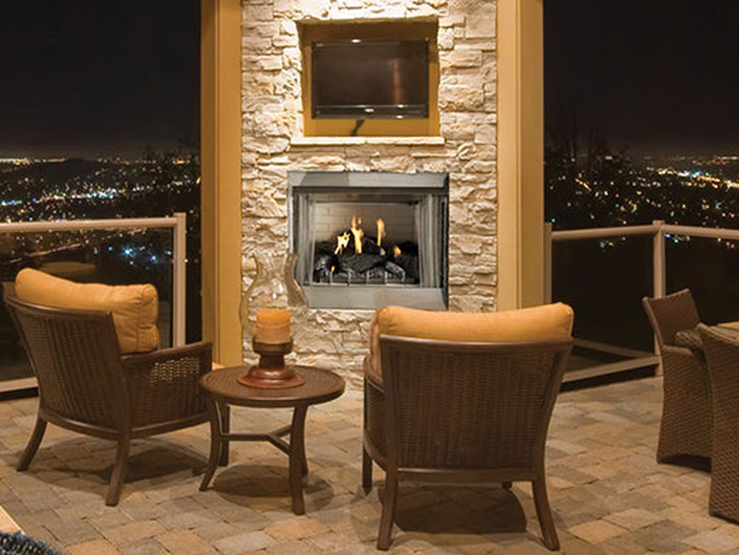 Empire Carol Rose Coastal 42" Stainless Steel Millivolt Control, Propane Gas Traditional Premium Outdoor Fireplace