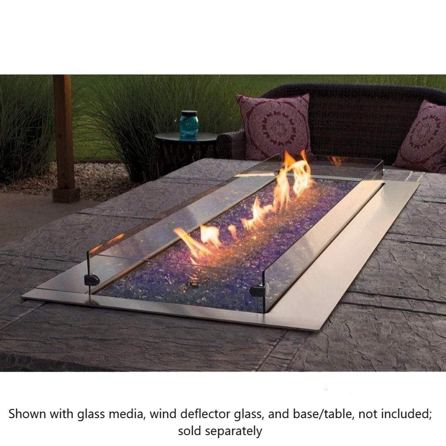 Empire Carol Rose Coastal 60" Stainless Steel Manual Control With Multicolor LED Lighting, Natural Gas Outdoor Linear Fire Pit