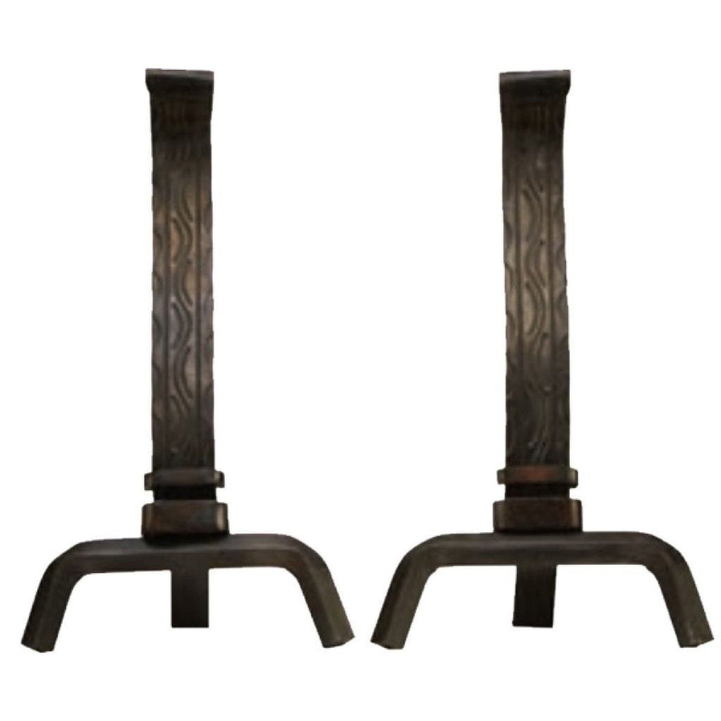 Empire Decorative Forged Andirons for Direct Vent Fireplace