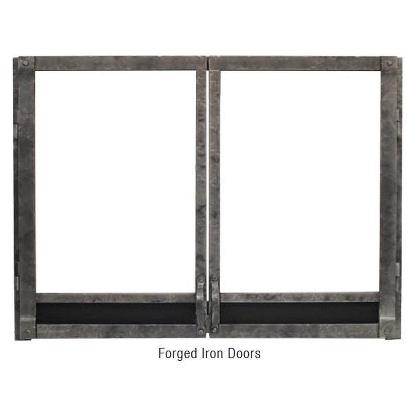 Empire Distress Pewter Forged Iron Doors & Frame for 36" Tahoe Clean Face Luxury Fireplace