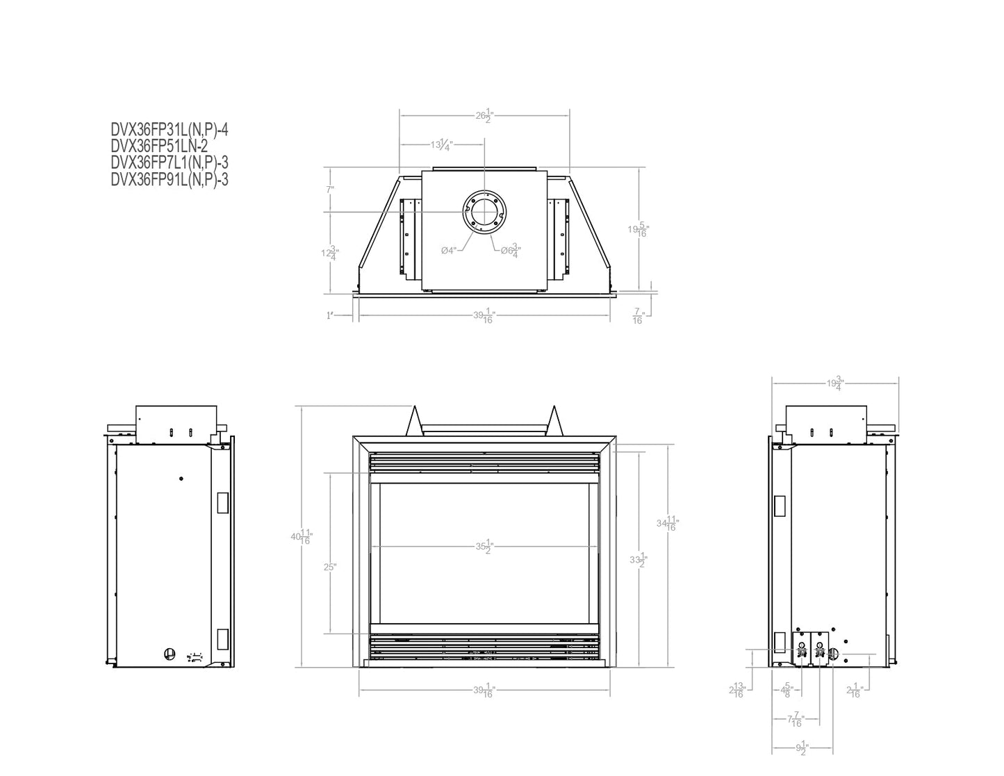 Empire Tahoe 36" Intermittent Pilot Control With On/Off Switch and Blower, Natural Gas Direct Vent Luxury Fireplace