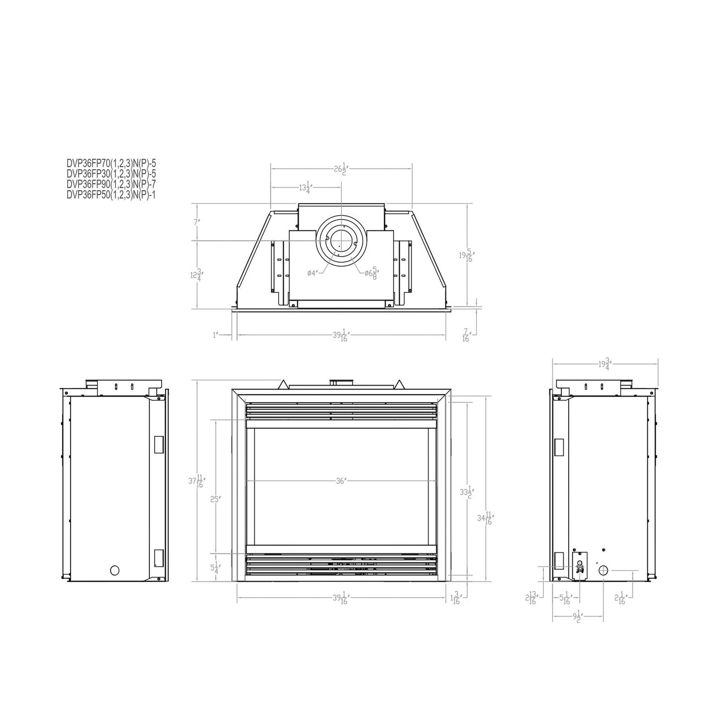Empire Tahoe 36" Millivolt Control With On/Off Switch, Natural Gas Direct Vent Premium Fireplace