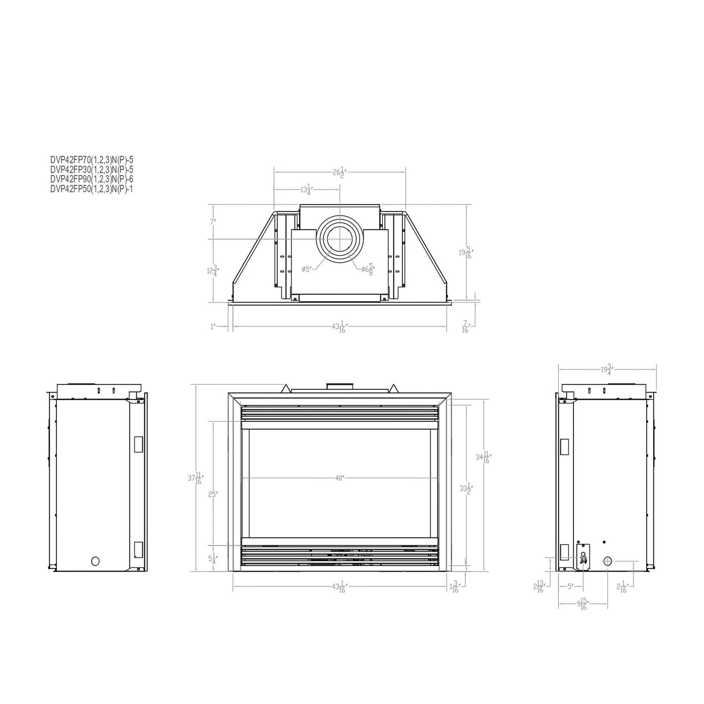 Empire Tahoe 42" Millivolt Control With On/Off Switch, Natural Gas Direct Vent Premium Fireplace