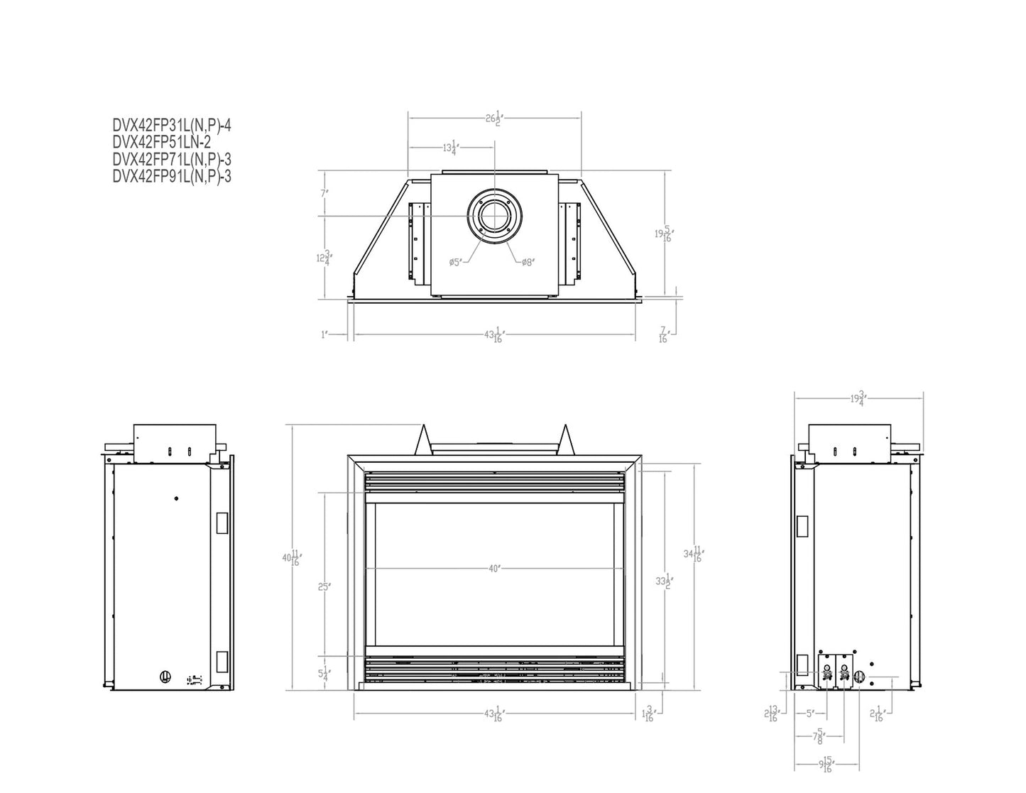 Empire Tahoe 42" Multi Function Control With Blower, Natural Gas Direct Vent Luxury Fireplace