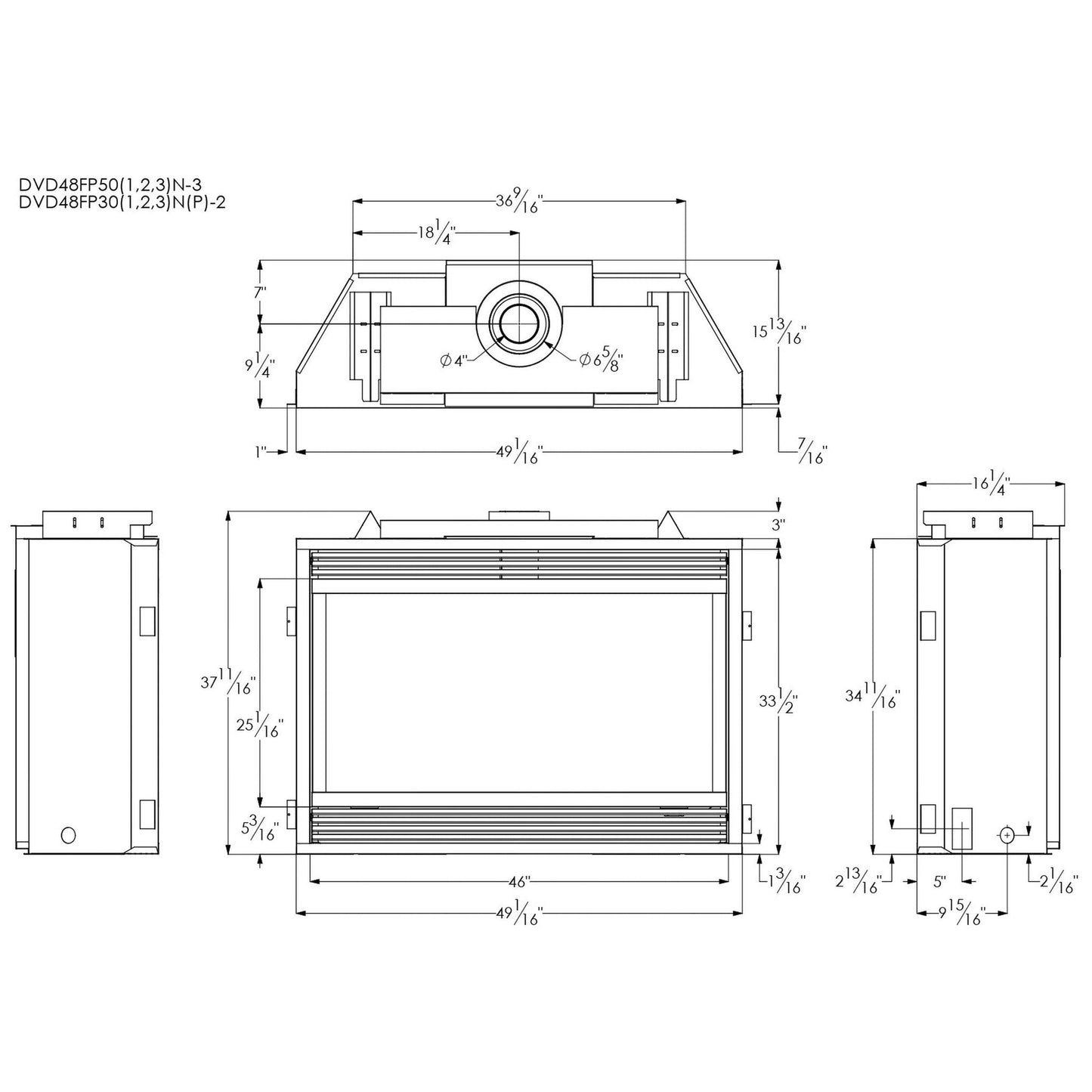 Empire Tahoe 48" Millivolt Control With On/Off Switch, Natural Gas Direct Vent Premium Fireplace